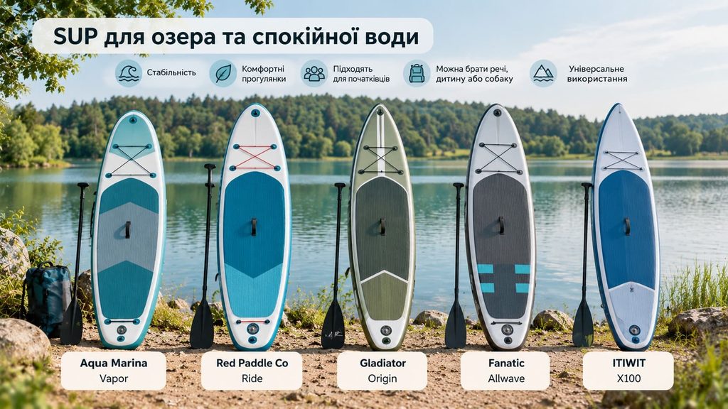 Моделі найкращі для озера та спокійної води