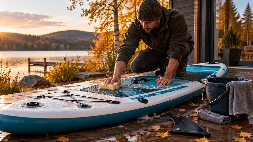 очистка і сушка sup дошки перед зимовим зберіганням